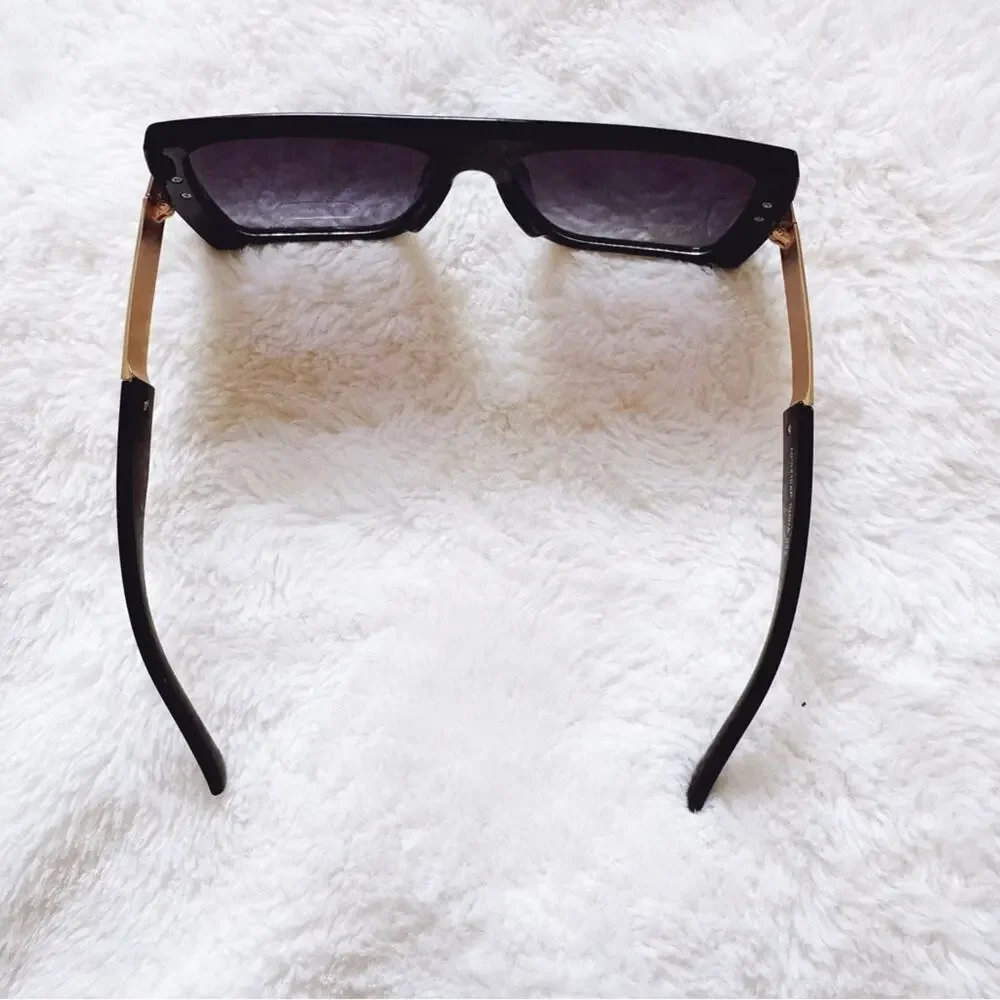 Inez Black Oversized Square Sunglasses